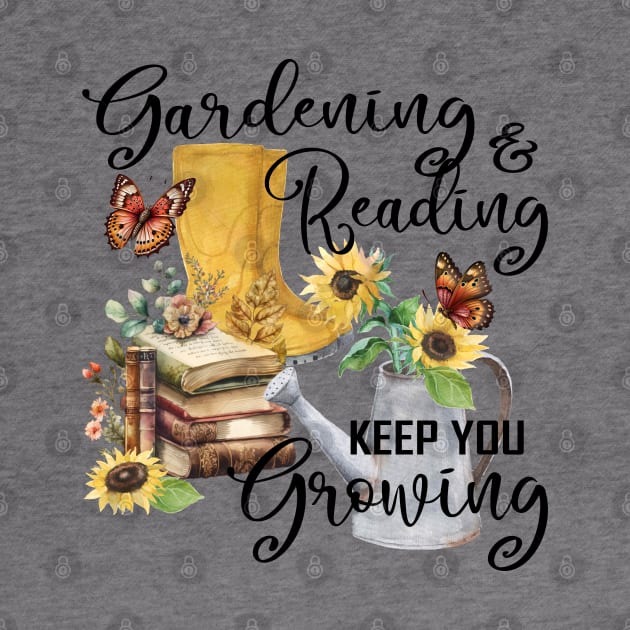 COTTAGE CORE GARDENING & READING KEEP YOU GROWING by FlutteringWings 